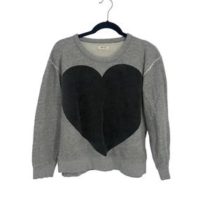 Madewell sweater size medium gray heart  casual 100% cotton